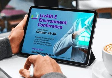 A Man Checking LivABLE Environment Conference on Tablet